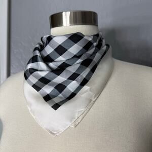 H by Halston Checkered Bandana, One Size, Black/White